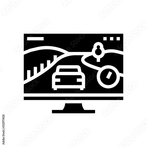 racing video game glyph icon vector. racing video game sign. isolated symbol illustration