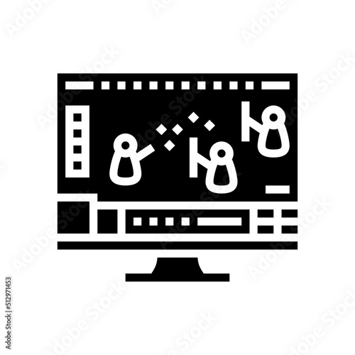 mmo video game glyph icon vector. mmo video game sign. isolated symbol illustration