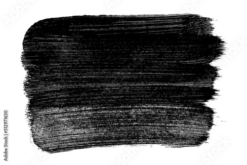 Ink black abstract paint stroke isolated on white background. Paint droplets. Digitally generated image. Vector design elements, illustration, EPS 10.