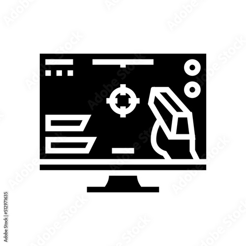 shooter video game glyph icon vector. shooter video game sign. isolated symbol illustration