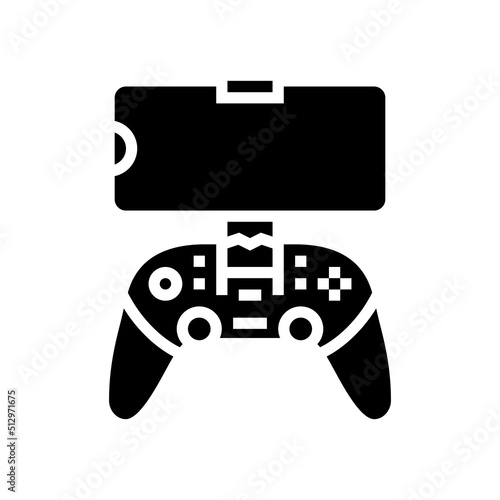 gamepad controller for phone glyph icon vector. gamepad controller for phone sign. isolated symbol illustration