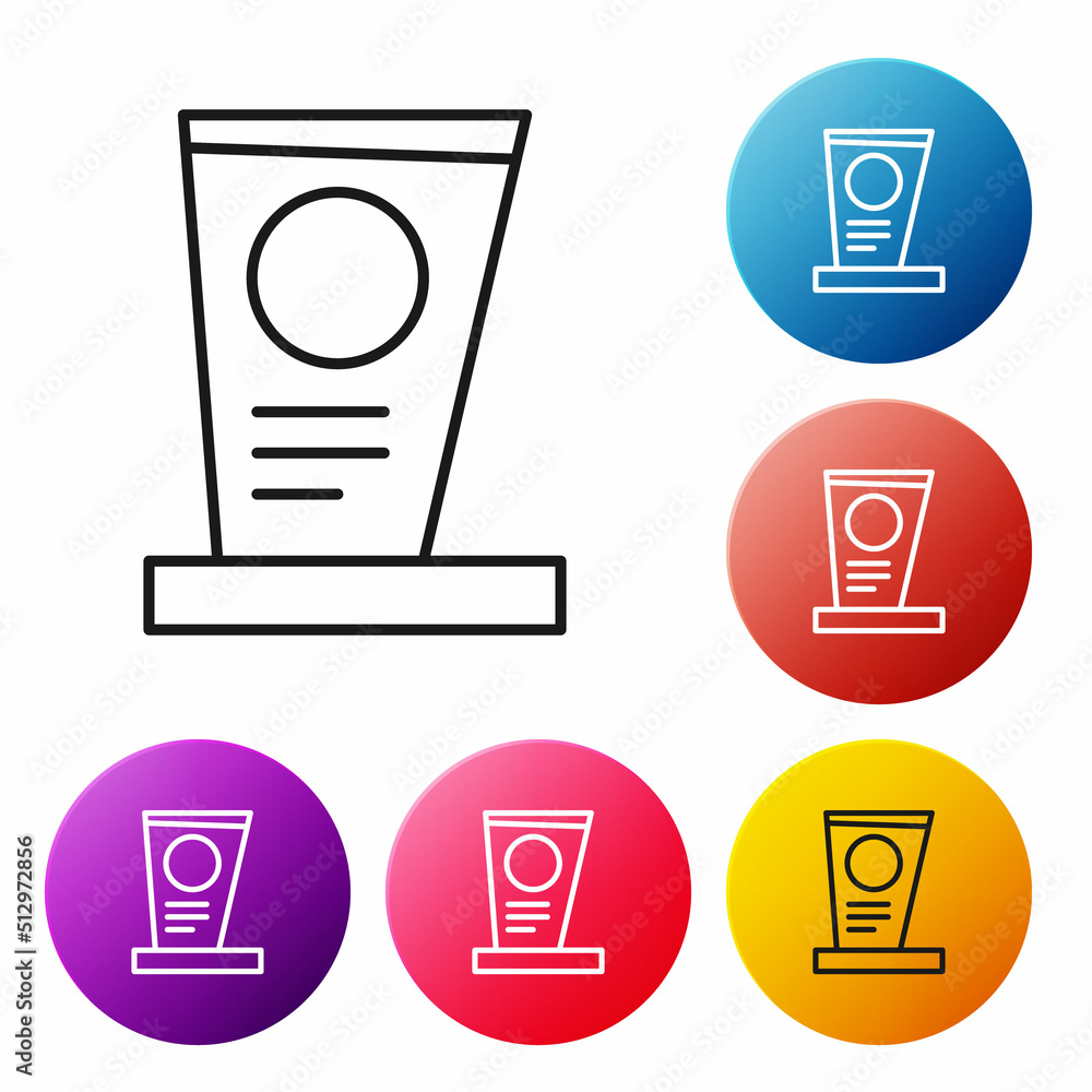 Black line Grave with tombstone icon isolated on white background. Set icons colorful circle buttons. Vector Black line Grave with tombstone icon isolated on white background. Set icons colorful circle buttons. Vector