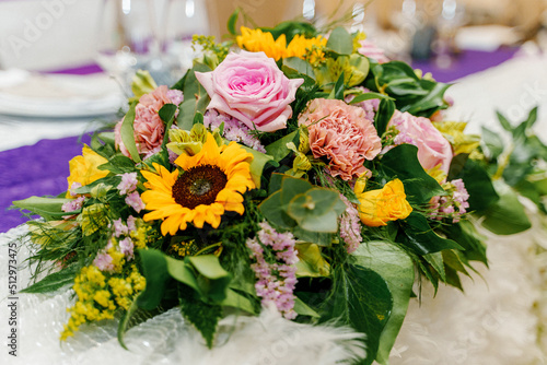 bouquet of flowers on a table