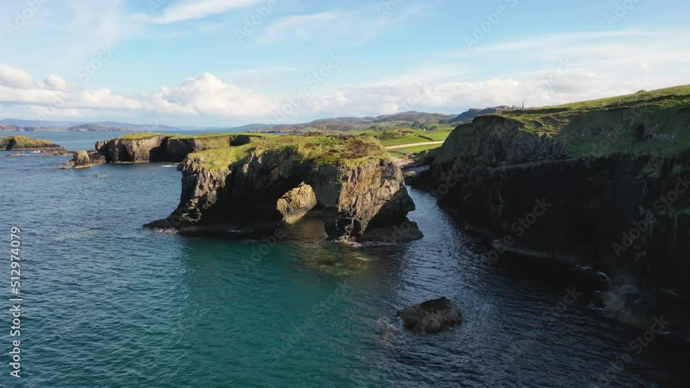 Aerial view of the Great Pollet Sea Arch, Fanad Peninsula, County Donegal, Ireland Aerial view of the Great Pollet Sea Arch, Fanad Peninsula, County Donegal, Ireland