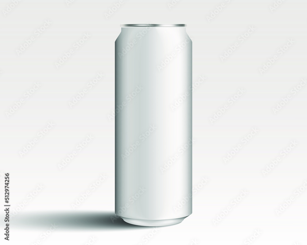Realistic grey soda can mock up. Blank aluminium can template design. Beverage can with copy space. 3d vector illustration. Realistic grey soda can mock up. Blank aluminium can template design. Beverage can with copy space. 3d vector illustration.