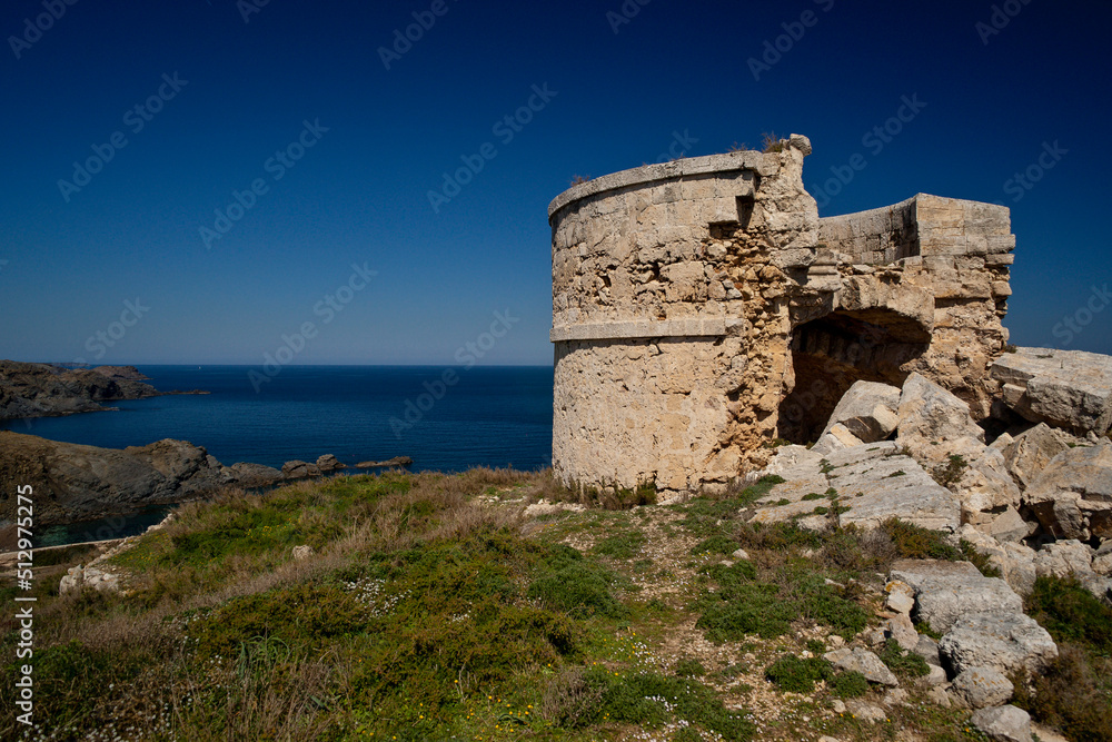 Torre de la Princesa.Fortaleza de Isabel II, siglo XIX.Puerto de Mahon.La Mola.Menorca.Islas Baleares. Spain.