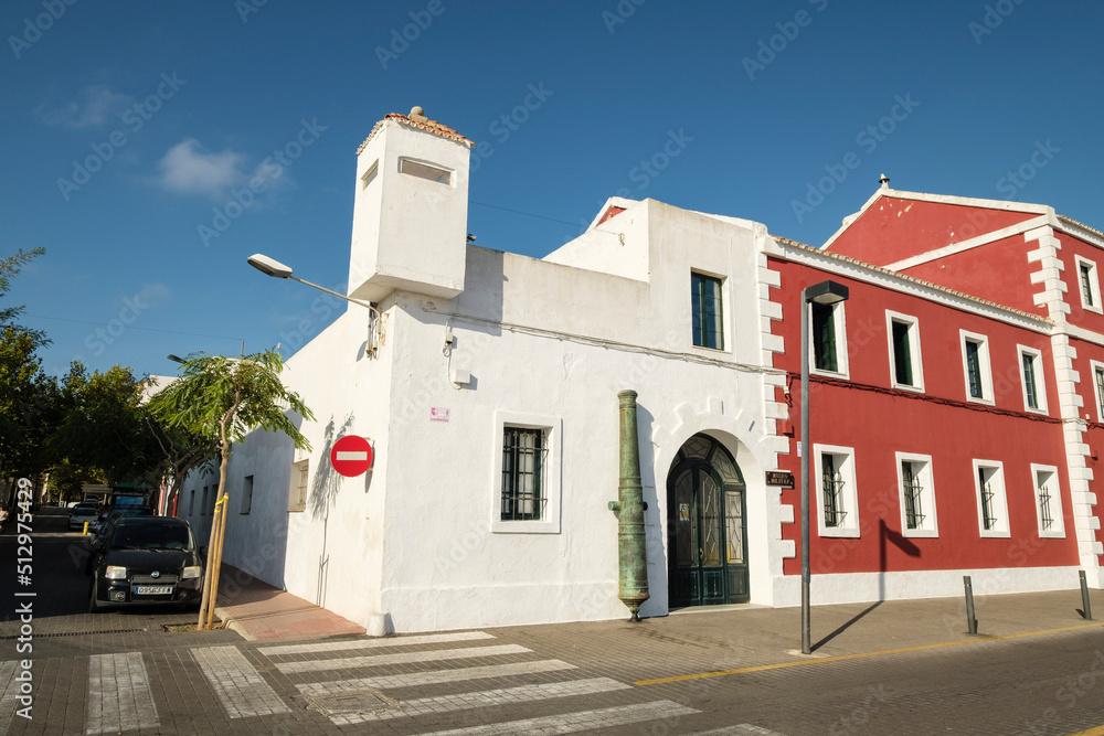 Museo Militar de Menorca, antiguo cuartel de Cala Corb,  plaza central de Es Castell, construido por los británicos en 1771, Menorca, balearic islands, Spain