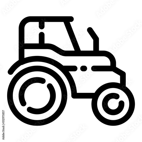 Tractor Flat Icon Isolated On White Background