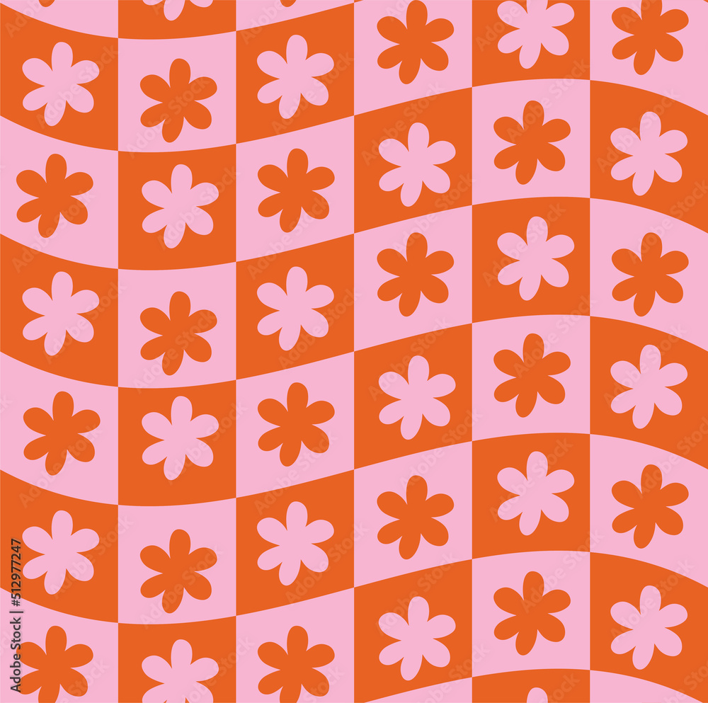Groovy Wavy Melted Psychedelic Checkerboard Y2K 90s seamless pattern vector background. Retro hippie trippy optical repeat texture wallpaper, textile design Groovy Wavy Melted Psychedelic Checkerboard Y2K 90s seamless pattern vector background. Retro hippie trippy optical repeat texture wallpaper, textile design