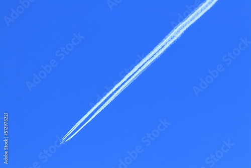 Plane track on blue sky