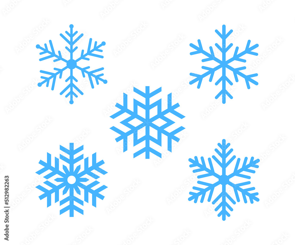 Snowflake icons set. Vector snowflake collection. Snowflake icons set. Vector snowflake collection.