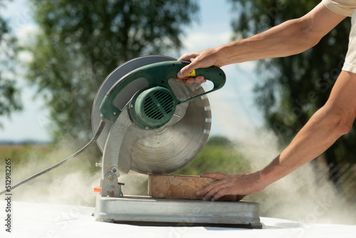 cutting bricks with a miter saw
