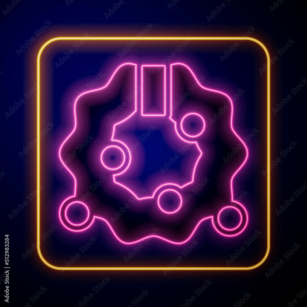 Glowing neon Christmas wreath icon isolated on black background. Merry Christmas and Happy New Year. Vector Glowing neon Christmas wreath icon isolated on black background. Merry Christmas and Happy New Year. Vector