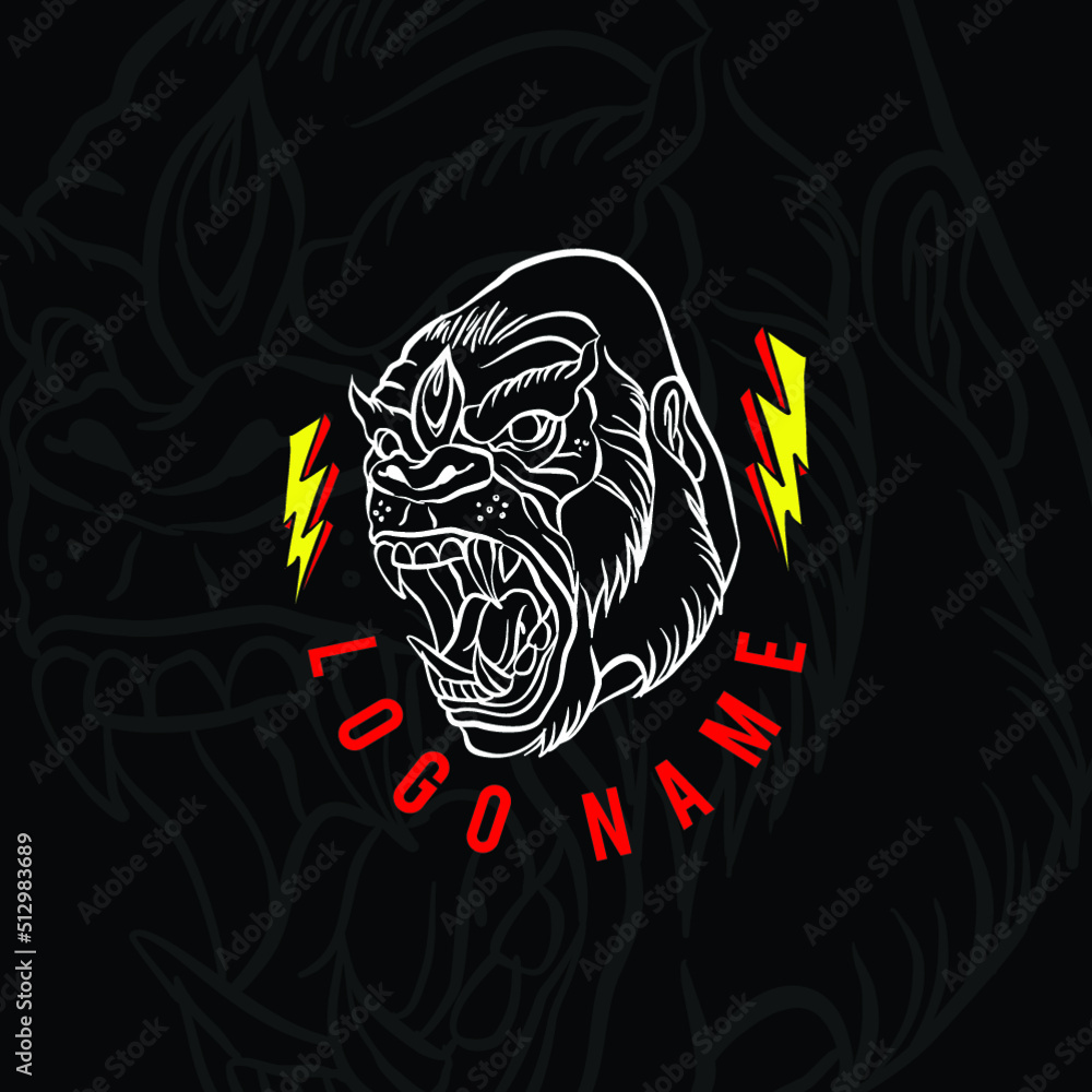 gorilla vector illustration king of monkey