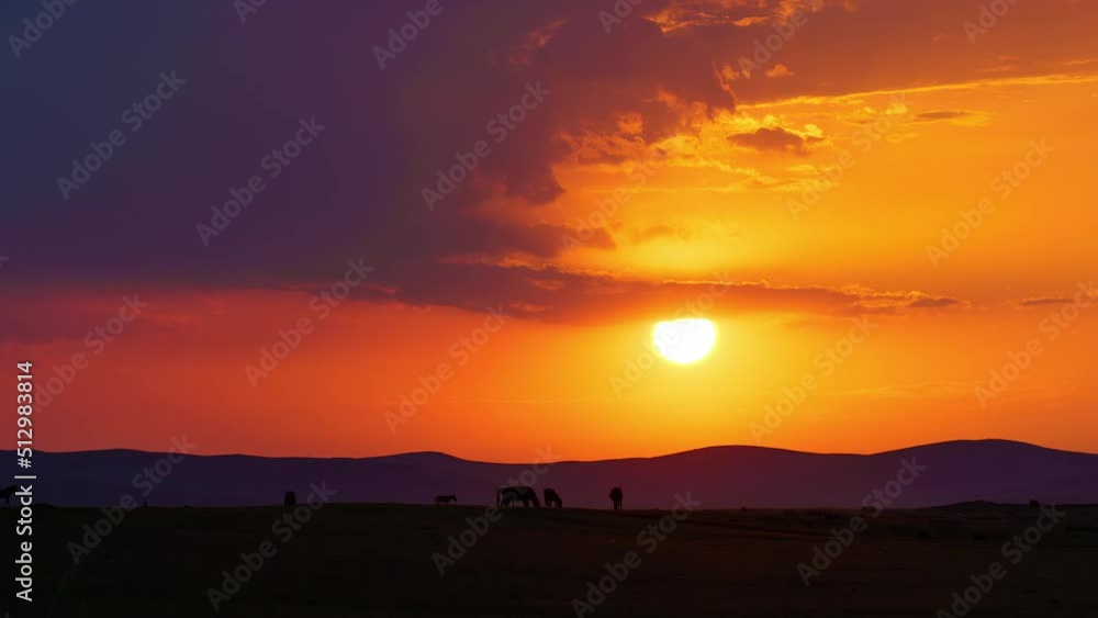 Sunset in the mountains.