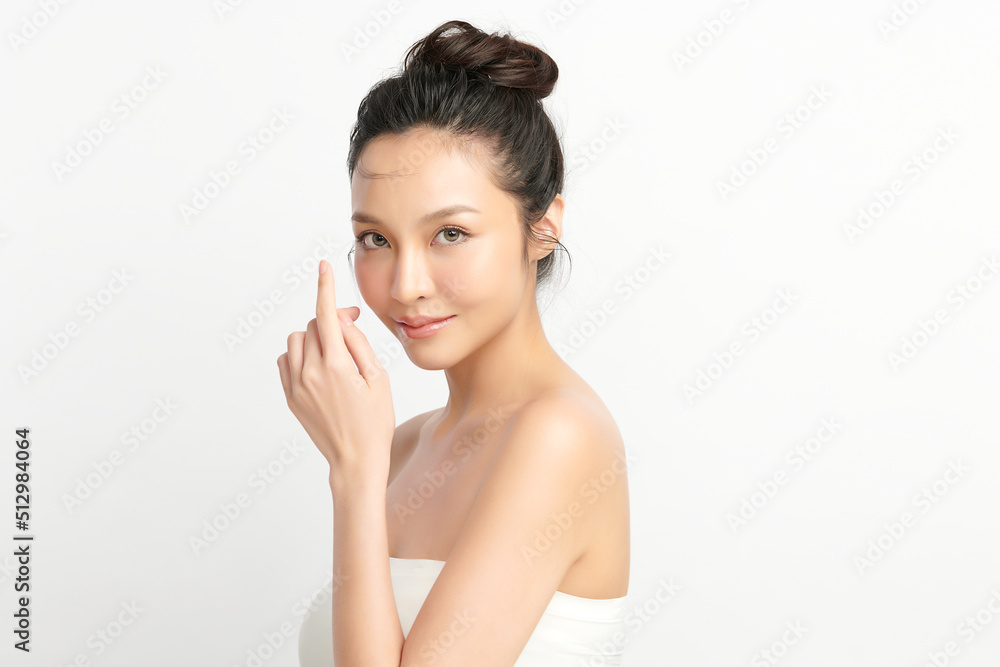 Beautiful young asian woman with clean fresh skin on white background, Face care, Facial treatment, Cosmetology, beauty and spa, Asian women portrait. Beautiful young asian woman with clean fresh skin on white background, Face care, Facial treatment, Cosmetology, beauty and spa, Asian women portrait.