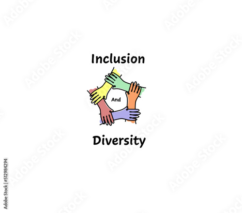 Diversity and inclusion logo. Inclusive illustration for web, print, t-shirt, textiles, background, postcard. One line abstract illustration