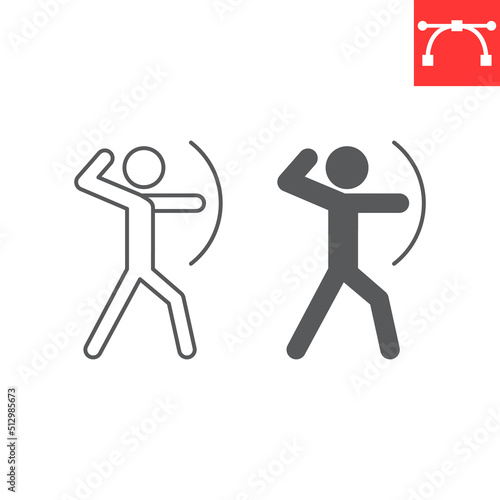 Archery sport line and glyph icon, sport and archer, archery vector icon, vector graphics, editable stroke outline sign, eps 10.