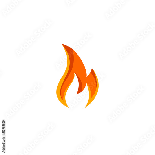 M Fire Logo Simple Design, M Icon, Fire Vector