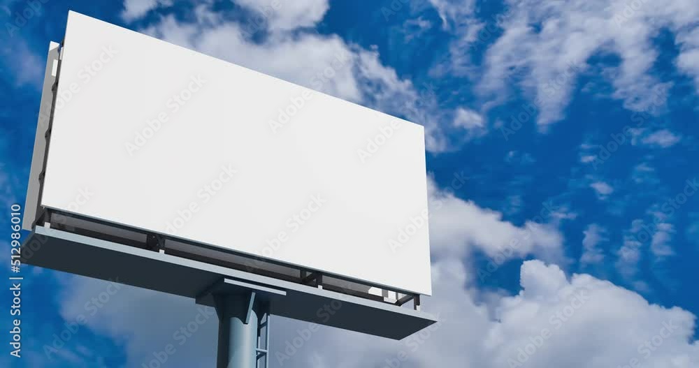 empty 3d mockup billboard over the timelapse cloud in the natural blue sky moving in sunny day empty 3d mockup billboard over the timelapse cloud in the natural blue sky moving in sunny day