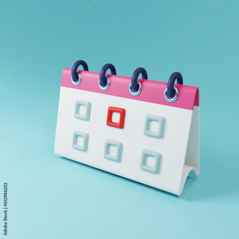3D desk calendar icon. 3D agenda illustration. 3D desk calendar icon. 3D agenda illustration.