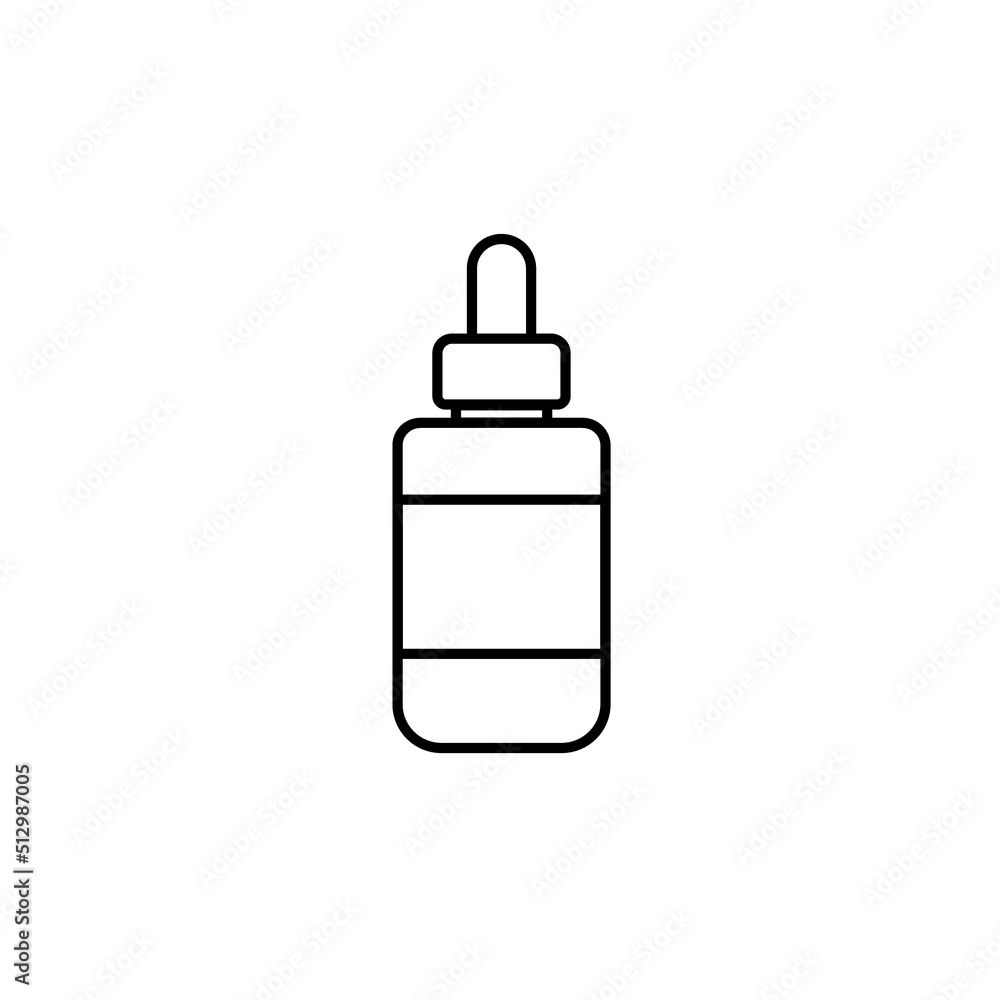 Сosmetic white clean bottle line vector icon for website or app and logo on white background Сosmetic white clean bottle line vector icon for website or app and logo on white background