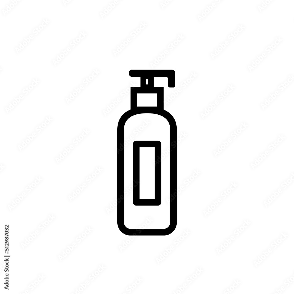 Сosmetic white clean bottle line vector icon for website or app and logo on white background Сosmetic white clean bottle line vector icon for website or app and logo on white background