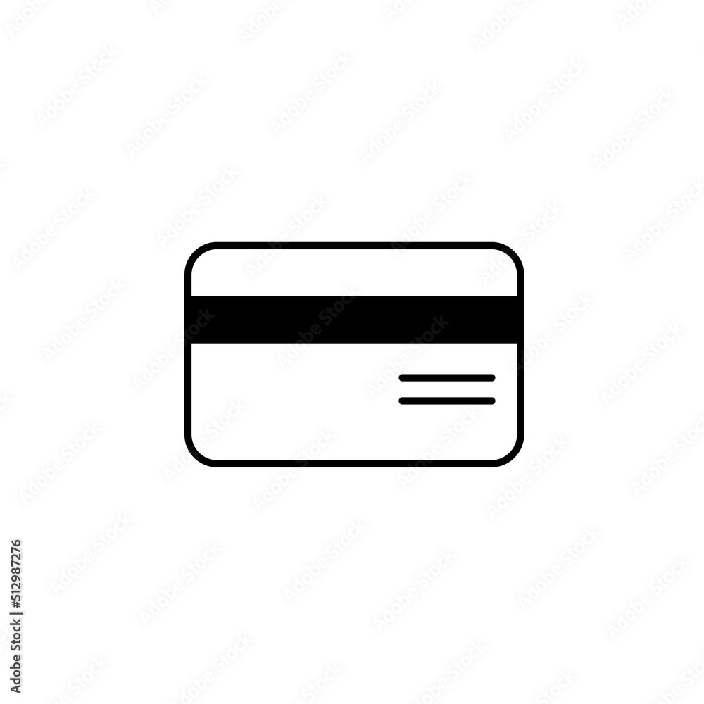 Credit card line vector icon for website or app and logo on white background