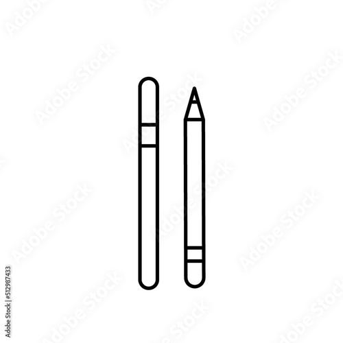 Pen for eye makeup line vector icon