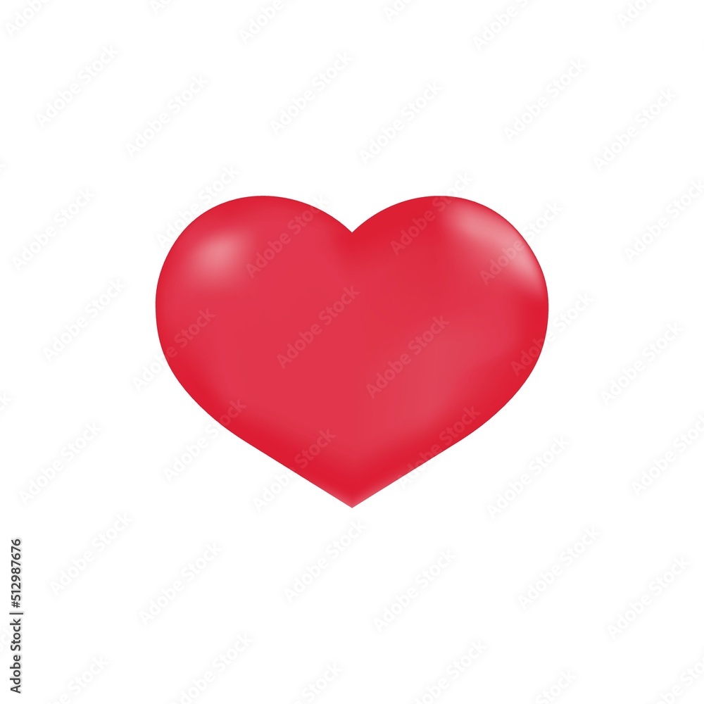 Vector red heart isolated vector.