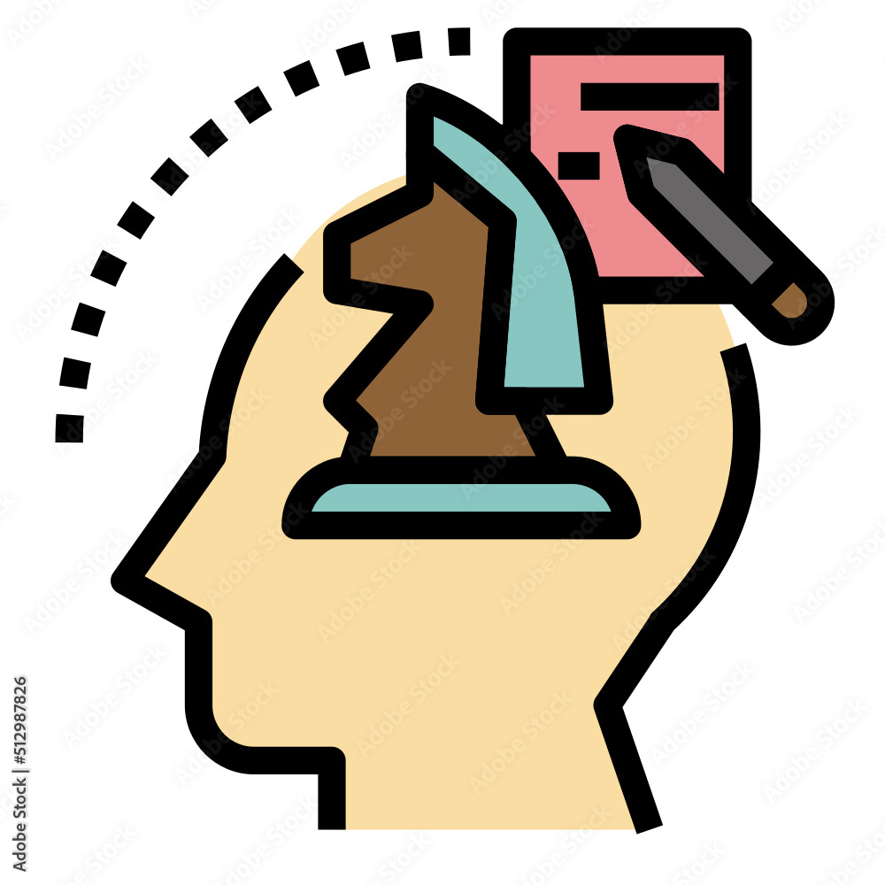 Strategic planning outline filled color icon Strategic planning outline filled color icon