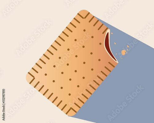 Homemade Pop-tarts made from scratch, flat vector stock illustration with cookies and shadow