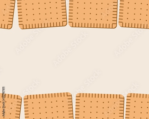 Homemade Pop-tarts made from scratch, flat vector stock illustration with trendy delicious cookies and copy space for design and overlay