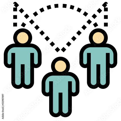 Human Relation outline filled color icon