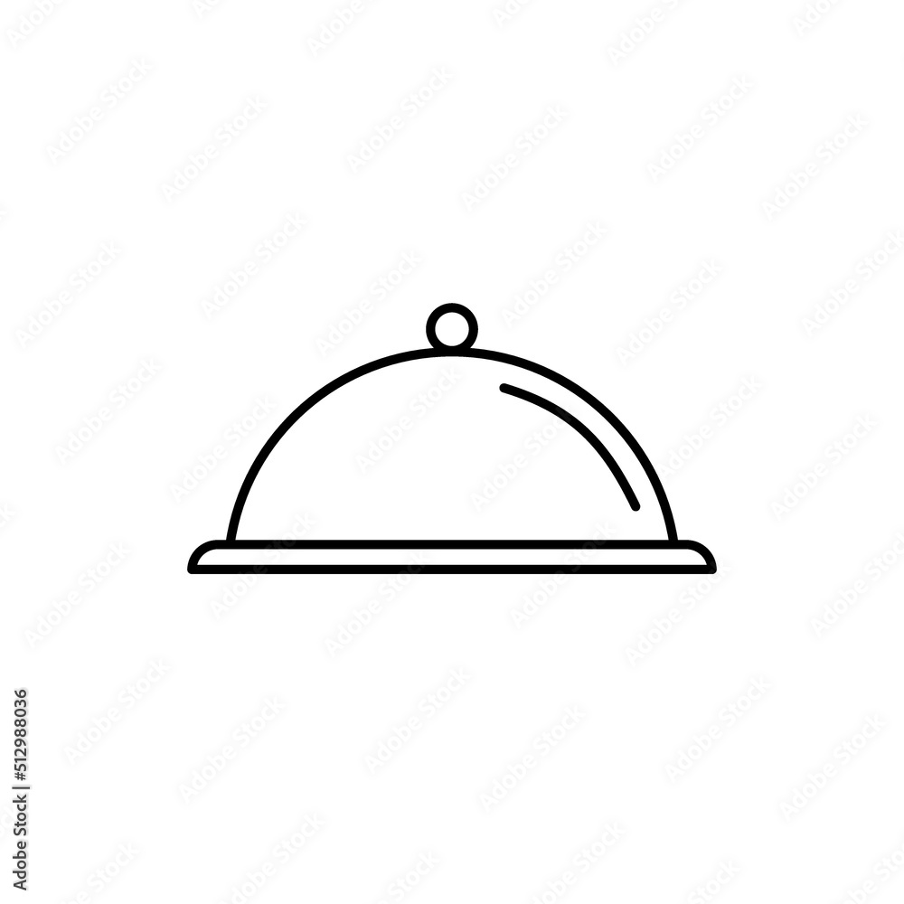 Tray of Food line vector icon for website or app and logo on white background. Sing pictogram for menu in liner thin design. Pixel prefect Tray of Food line vector icon for website or app and logo on white background. Sing pictogram for menu in liner thin design. Pixel prefect