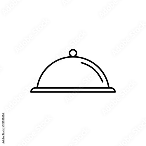 Tray of Food line vector icon for website or app and logo on white background. Sing pictogram for menu in liner thin design. Pixel prefect