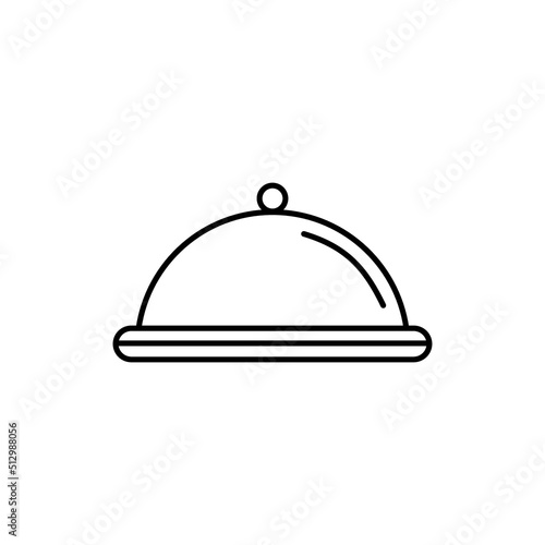 Tray of Food line vector icon for website or app and logo on white background. Sing pictogram for menu in liner thin design. Pixel prefect