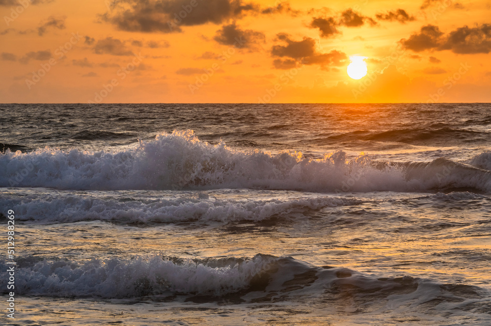 Ocean waves at sunrise Ocean waves at sunrise