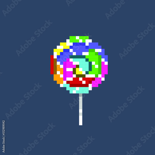 lollipop with full color in pixel art style
