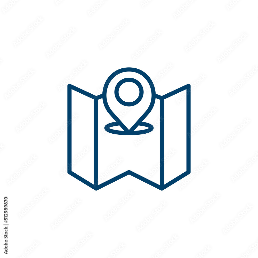 Map line icon. linear style sign for mobile concept and web design. Outline vector icon. Symbol, logo illustration. Vector graphic Map line icon. linear style sign for mobile concept and web design. Outline vector icon. Symbol, logo illustration. Vector graphic