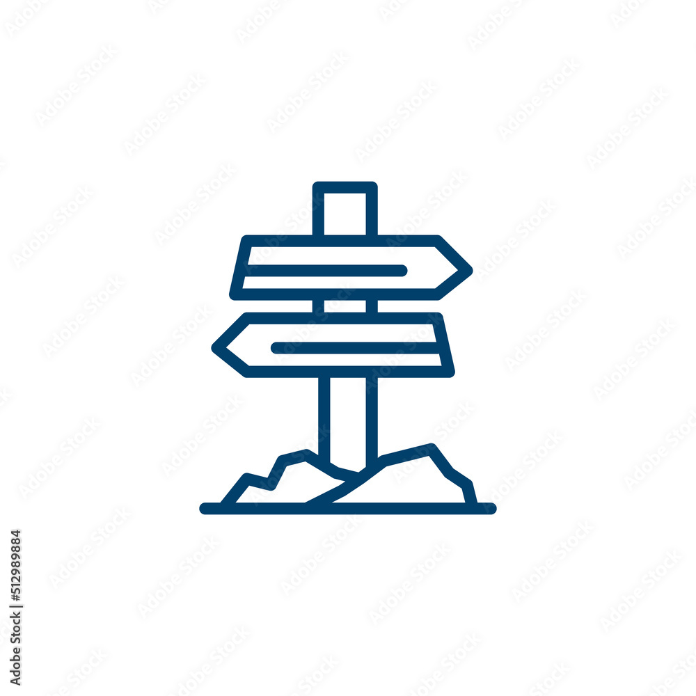 Signpost line icon. linear style sign for mobile concept and web design. Outline vector icon. Symbol, logo illustration. Vector graphic Signpost line icon. linear style sign for mobile concept and web design. Outline vector icon. Symbol, logo illustration. Vector graphic
