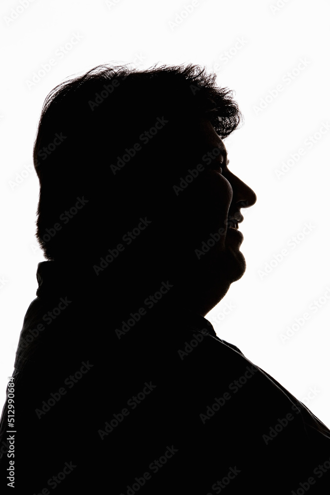 Silouette of man on white background Silouette of man on white background