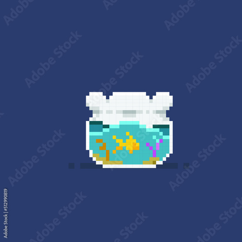 aquarium in pixel art style