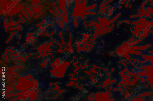 ghost hand with skull for Halloween Festival