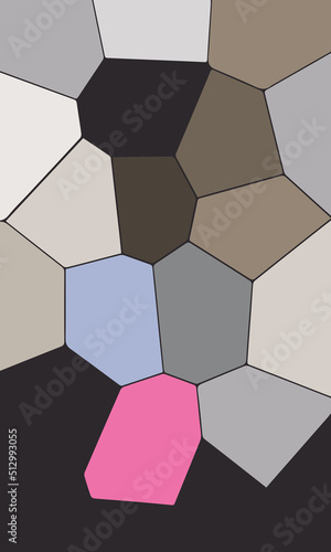 Wallpaper Design. Geometric pattern. Abstract composition, shapes, angles. Cubism. Avant-garde art. Modern. Contemporary trendy vector illustration