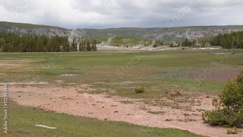 Panroamic View at Yellowstone National Park, Wyoming photo