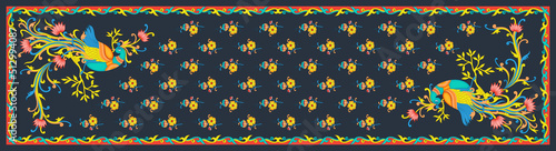 Ikat Indian style Dupatta for dress Colorfull moitf Background, Digital Print © Suchi Art