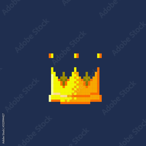golden crown in pixel art style