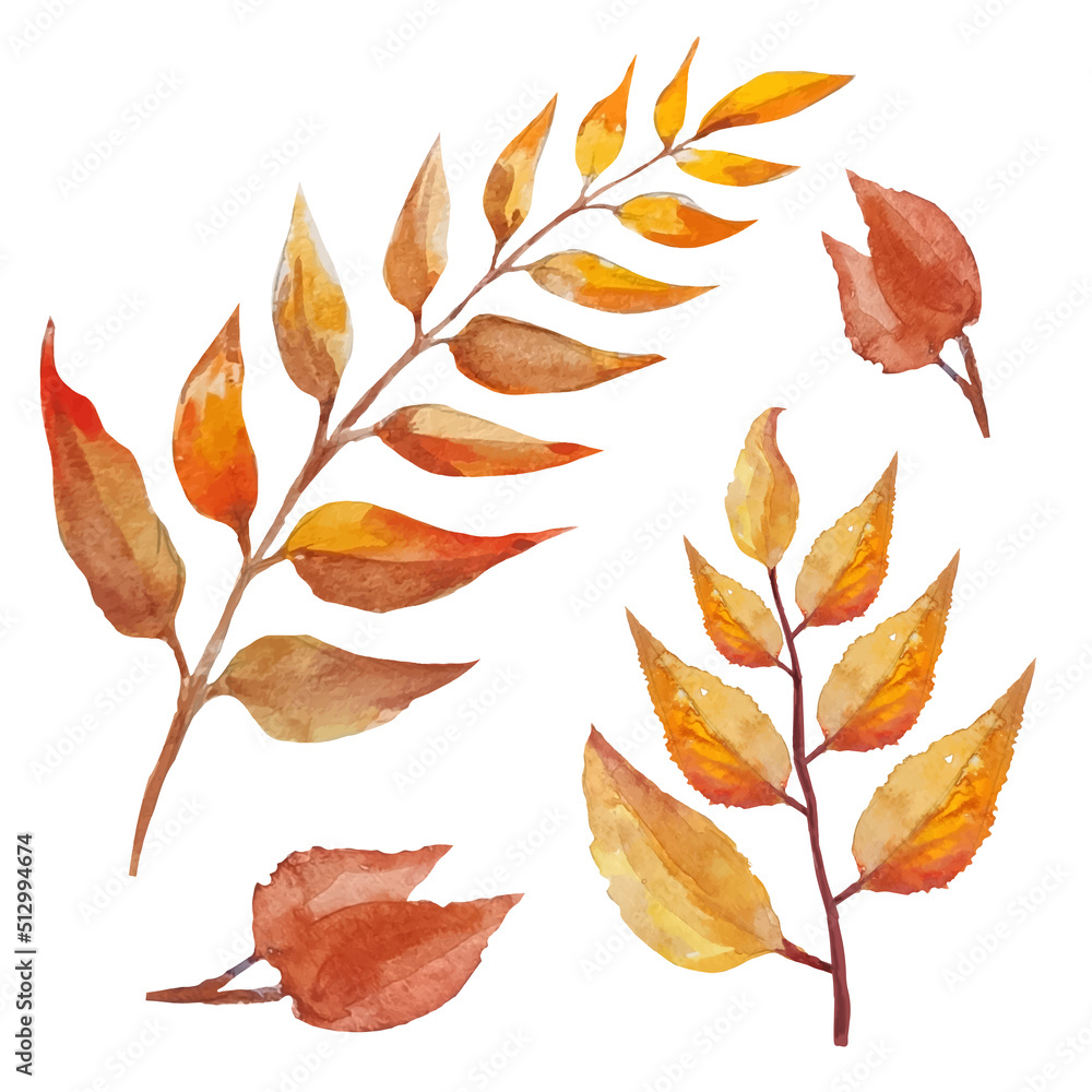 dead autumn dry tree leaves in boho style illustration watercolor dead autumn dry tree leaves in boho style illustration watercolor