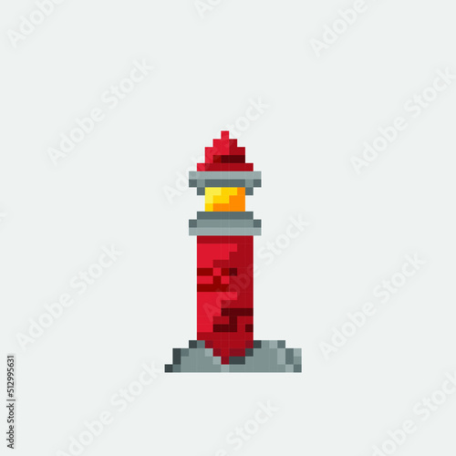 lighthouse in pixel art style